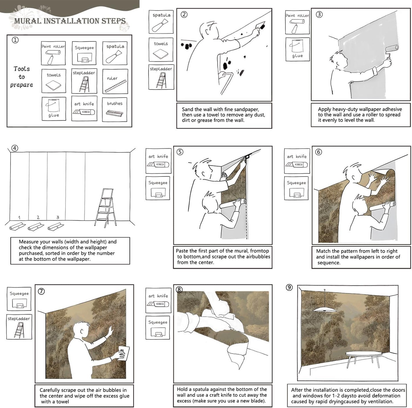 AFZEVEB-Tropical Jungle Wallpaper Landscape Tree Wall murals for Bedroom 159"x107"(Not Peel and Stick)