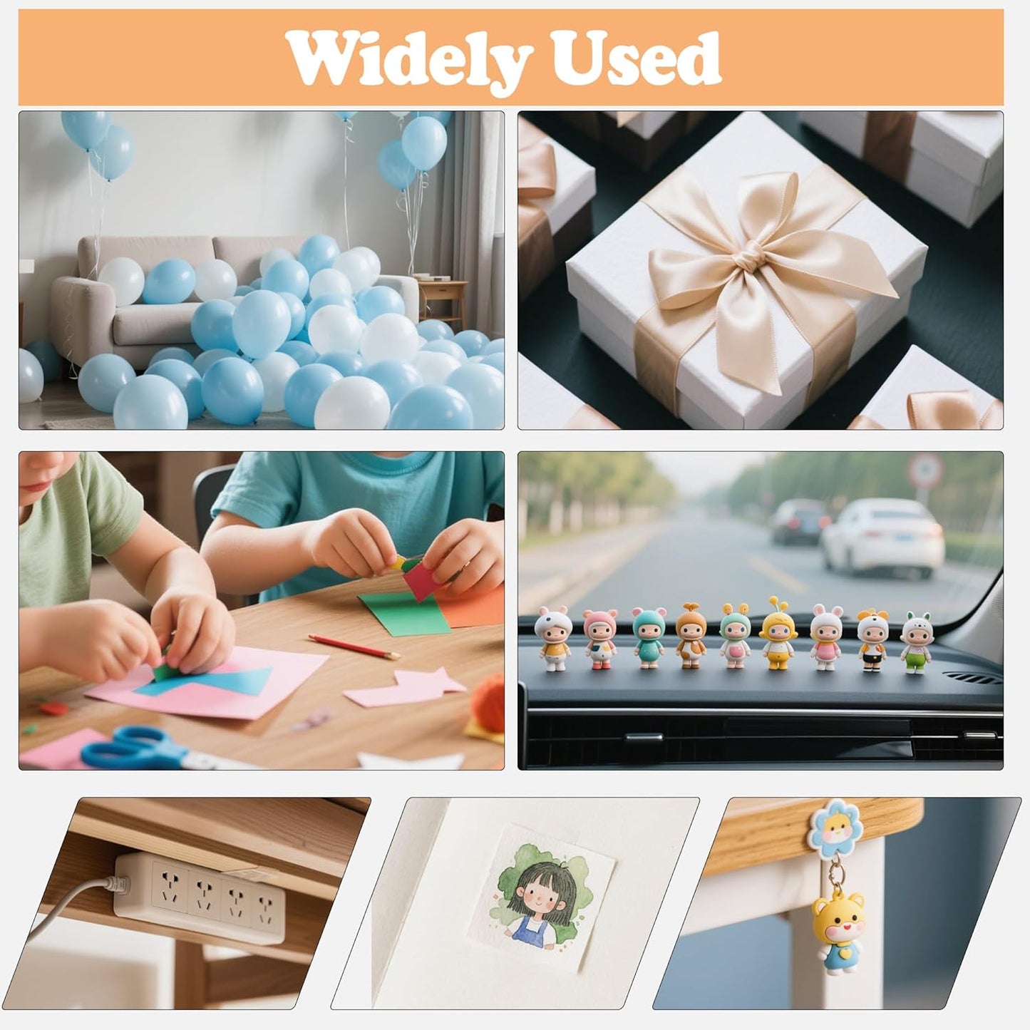 520PCS Double Sided Tape Removable Strong Adhesive Dots Heavy Duty Sticky Pads Putty No Traces Clear Sticky Tack for Picture, Poster, Art Craft, Decoration, Party Office Supplies