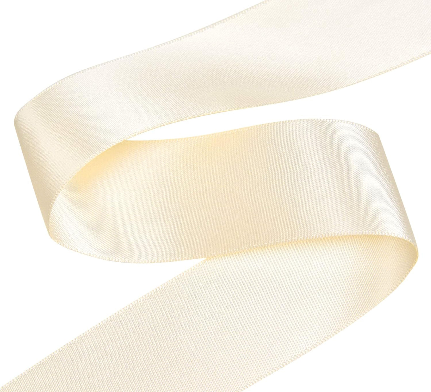 YAMA Ivory Double Face Satin Ribbon 1 1/2 Inch 25 Yards, Ice Cream Ribbon for Gift Wrapping Crafts Flower Bouquet, Ivory