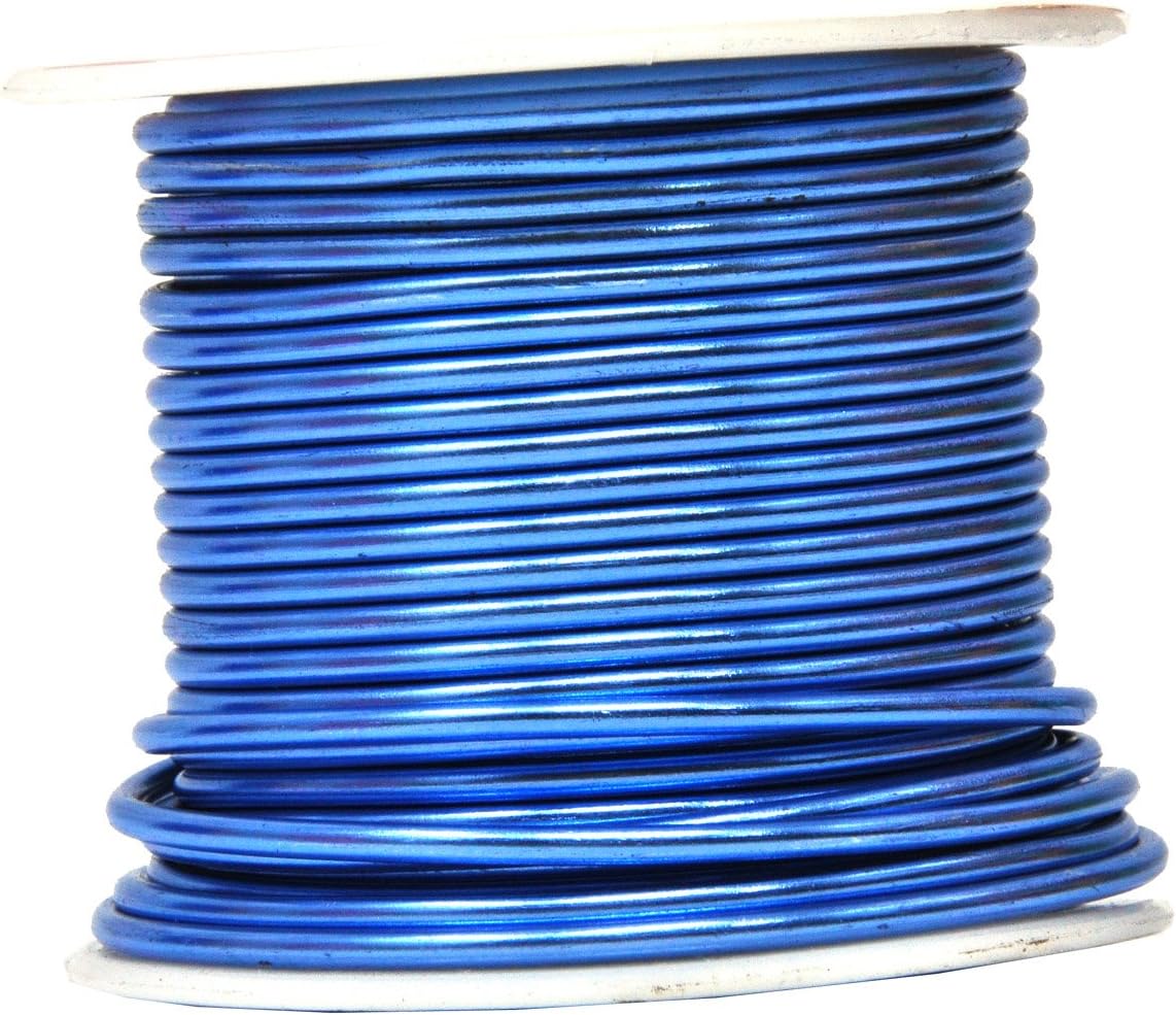Mandala Crafts 12 Gauge Anodized Aluminum Craft Wire for Jewelry Making - 276 FT Colored Flexible Silver Copper Black Pink Ice Blue Red Wire - Bendable for Bonsai Armature Crafting Sculpting