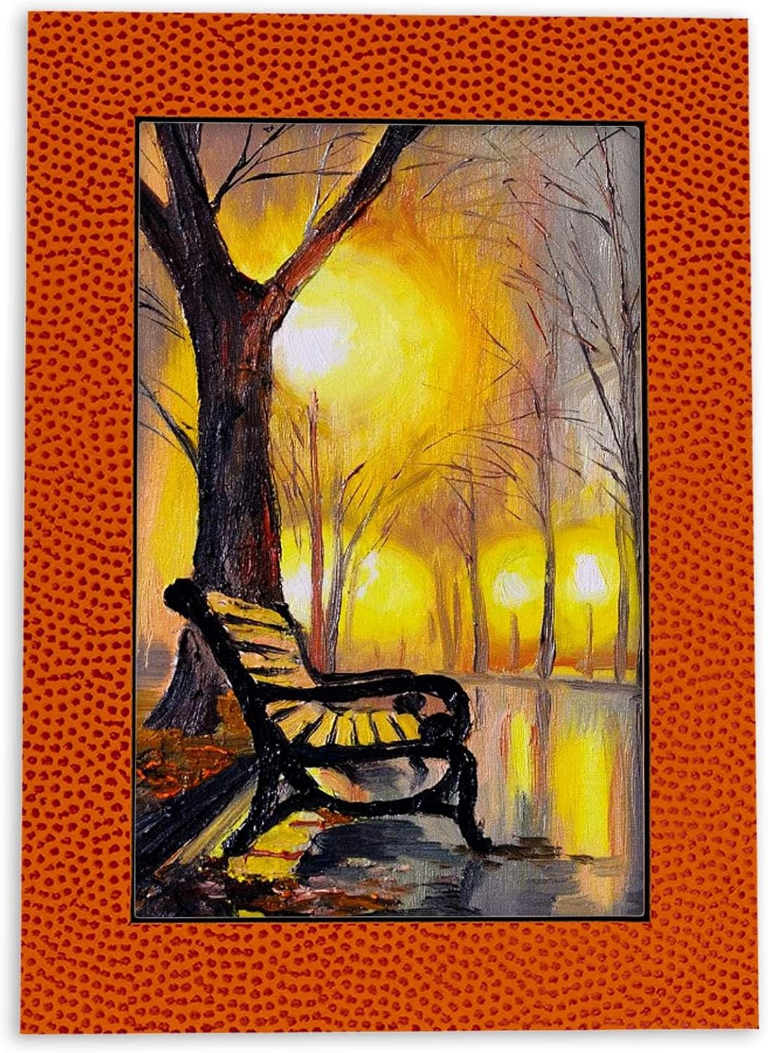 Poster Palooza 8x10 Mat Bevel Cut for 6x8 Photos - Acid Free Basketball Texture Precut Matboard - For Pictures, Photos, Framing - 4-ply Thickness