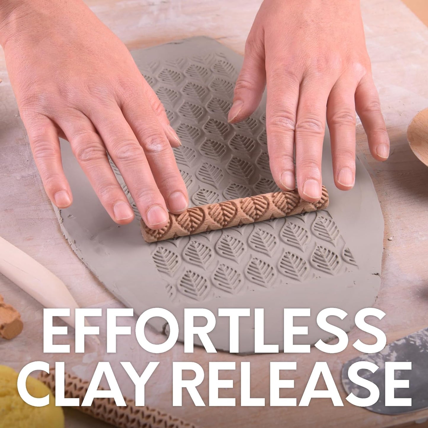 Byllstore Clay Texture Rollers | 10-Pack | 5 in x 0.65 in | Premium Pottery Tools
