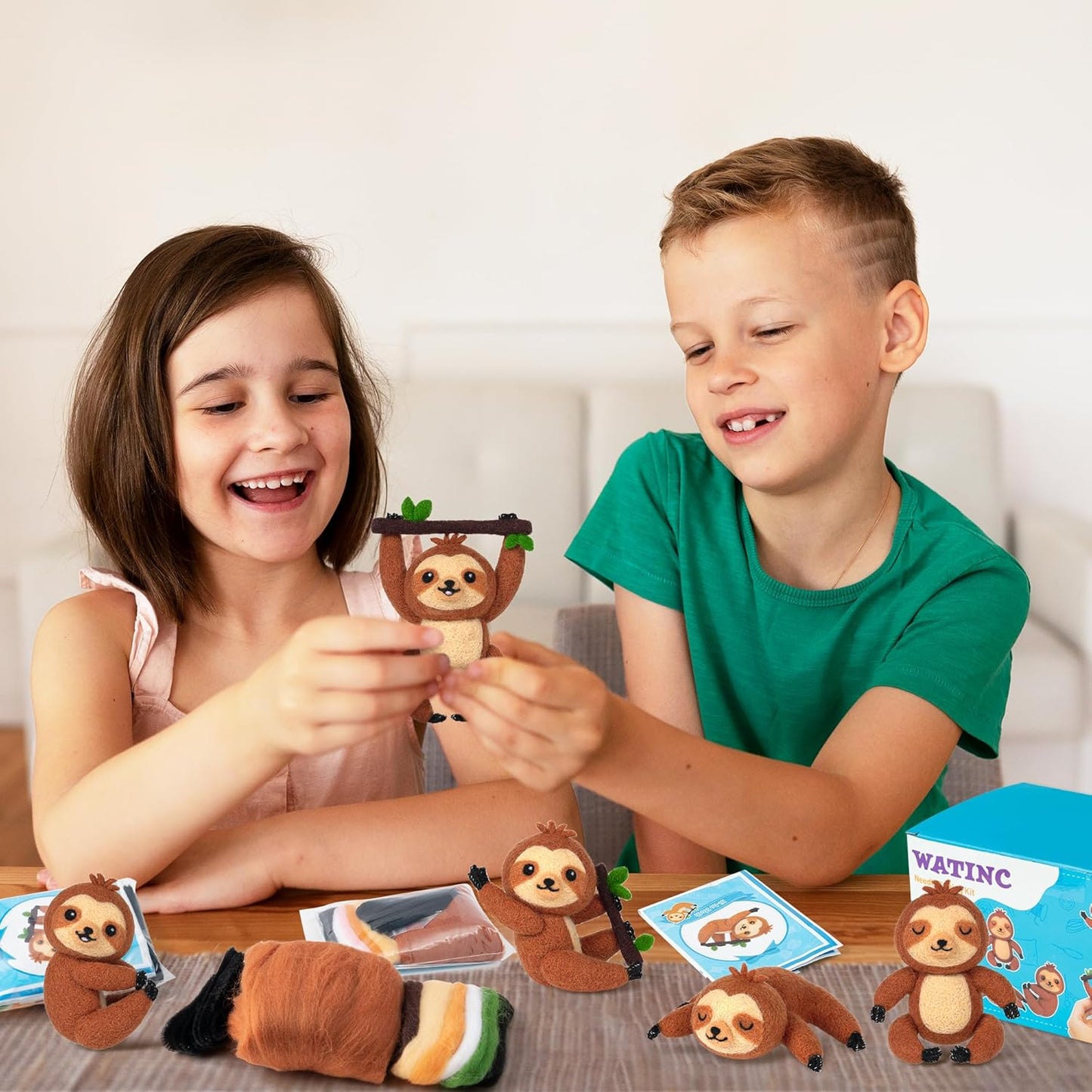 WATINC Needle Felting Starter Kit - Cute Doll Wool Felt Needle Felting Tools Foam Pad, DIY Home Decoration Needle Felting Craft Party Supplies for Beginners