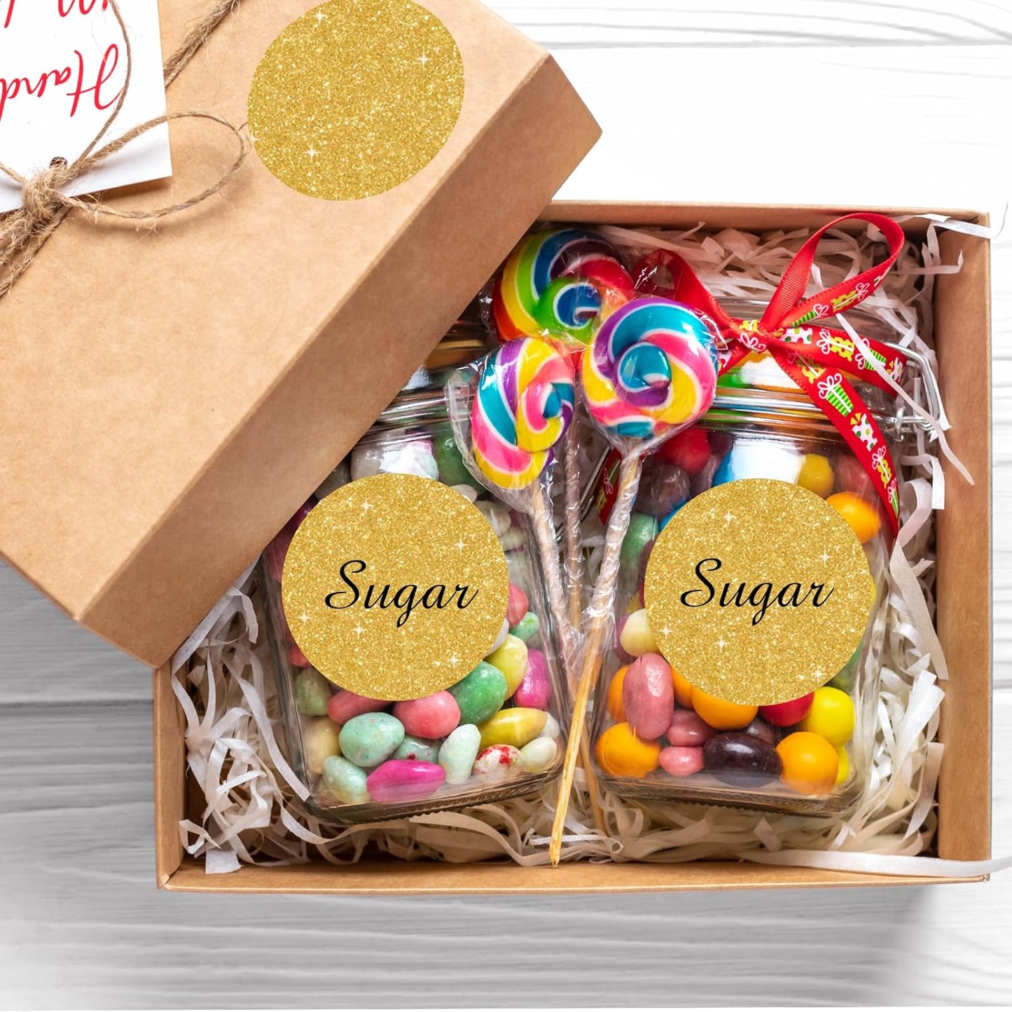 2" Circle Holographic Thermal Label Stickers, Round Printable Rainbow Glitter Thermal Printer Sticker Labels for Gift Wrapping, Self-Adhesive Name Price Tag DIY Custom Logo Design-Shiny Gold