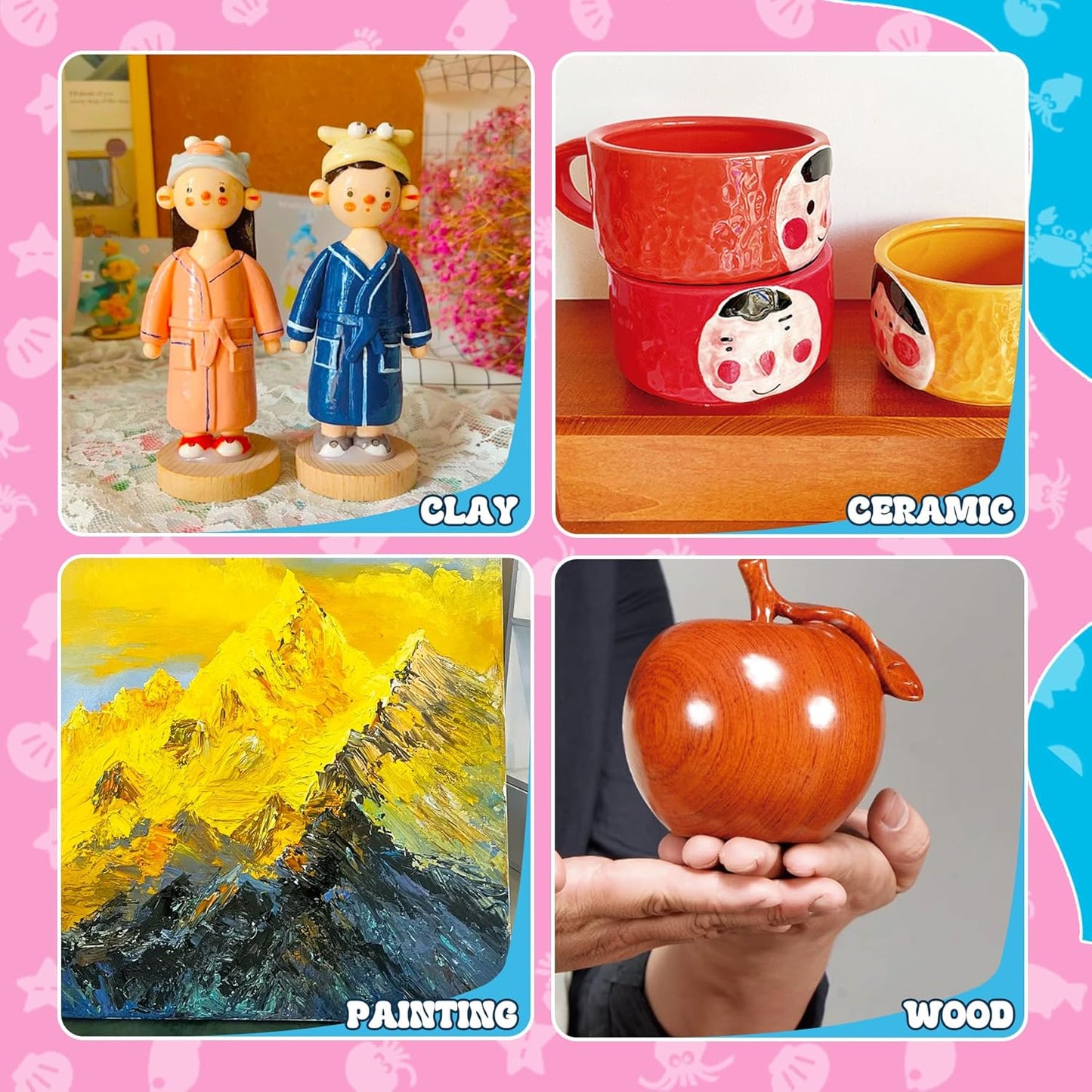 Air Dry Clay Varnish - 200ml Clay Glaze for Air Drying Clay, Gloss Varnish for Acrylic Painting, Pottery Glaze Clay Sealant to Prevent Scratches, Wear, Cracking - Non-Toxic, Enhance Color Vibrancy