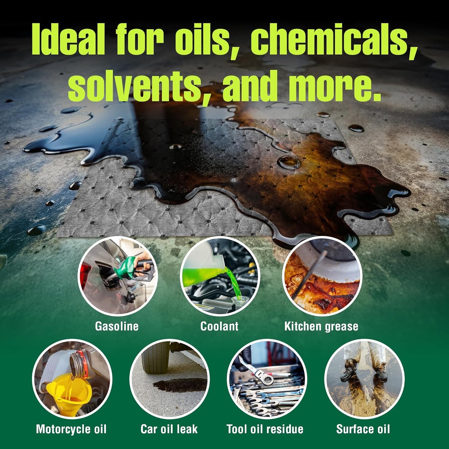 FlashDry - Universal Spill Absorbent Roll | 15” in x 144' ft Oil and All Purpose Premium Liquid Pads