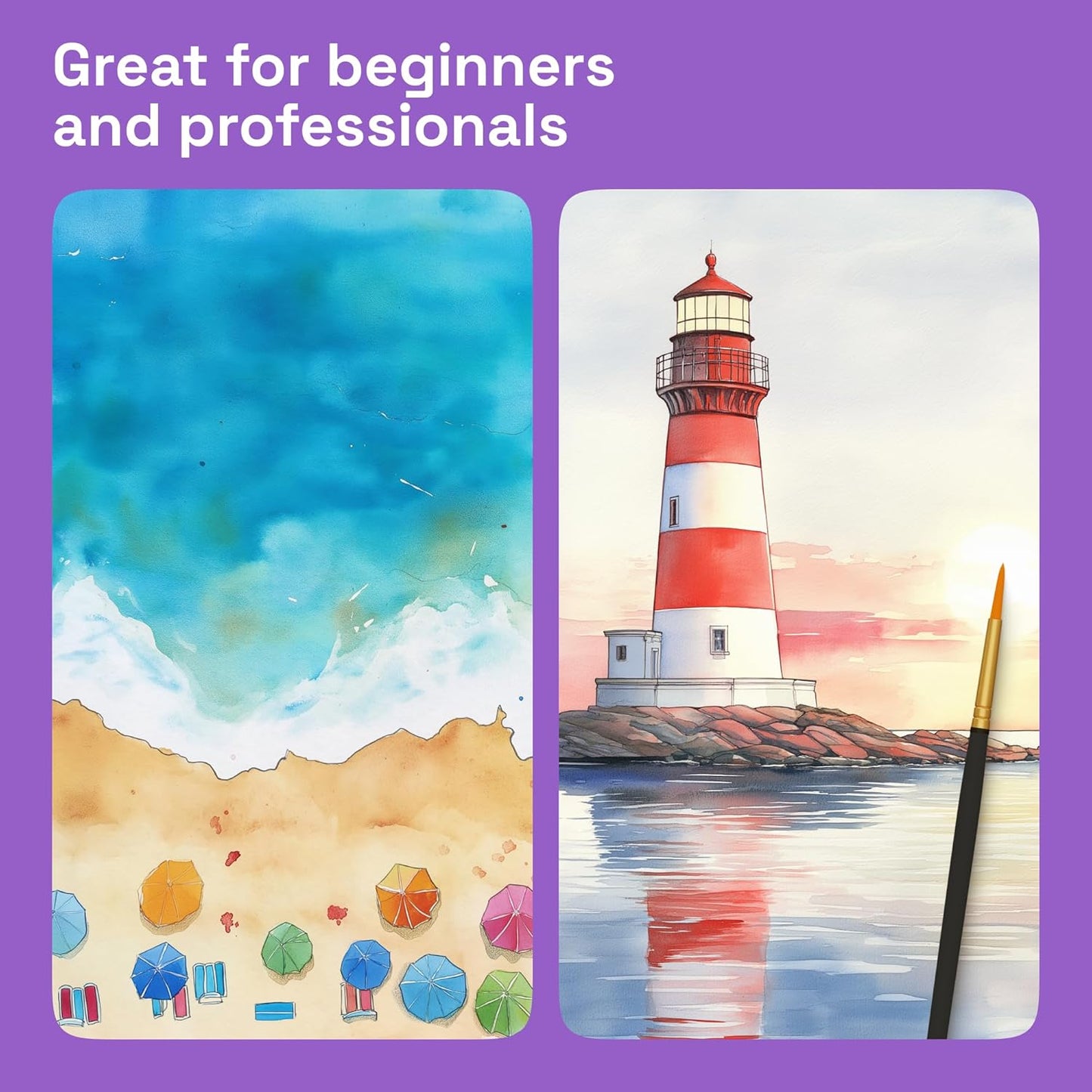 ARTISTRO Watercolor Paint Set in 12 Colors - Travel Watercolor Set with Metal Case & Bright Watercolors - Portable Set for Beginners & Amateur Artists