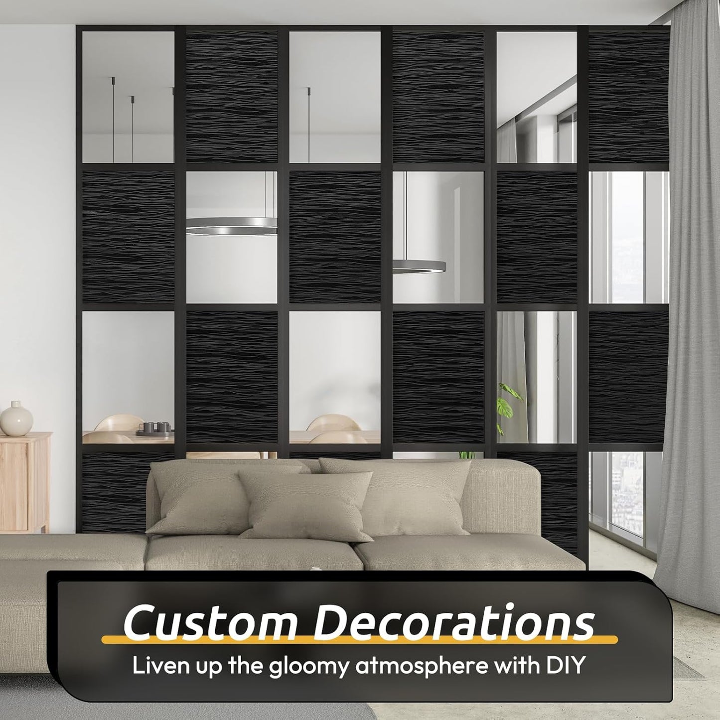 rabbitgoo Blackout Window Film, Sun Light Blocking Window Black Out Cover for UV Reduction, Removable Tint Room Darken Heat Control Frosted Glass Sticker for Home, Black, 35.4 x 157.4 Inches