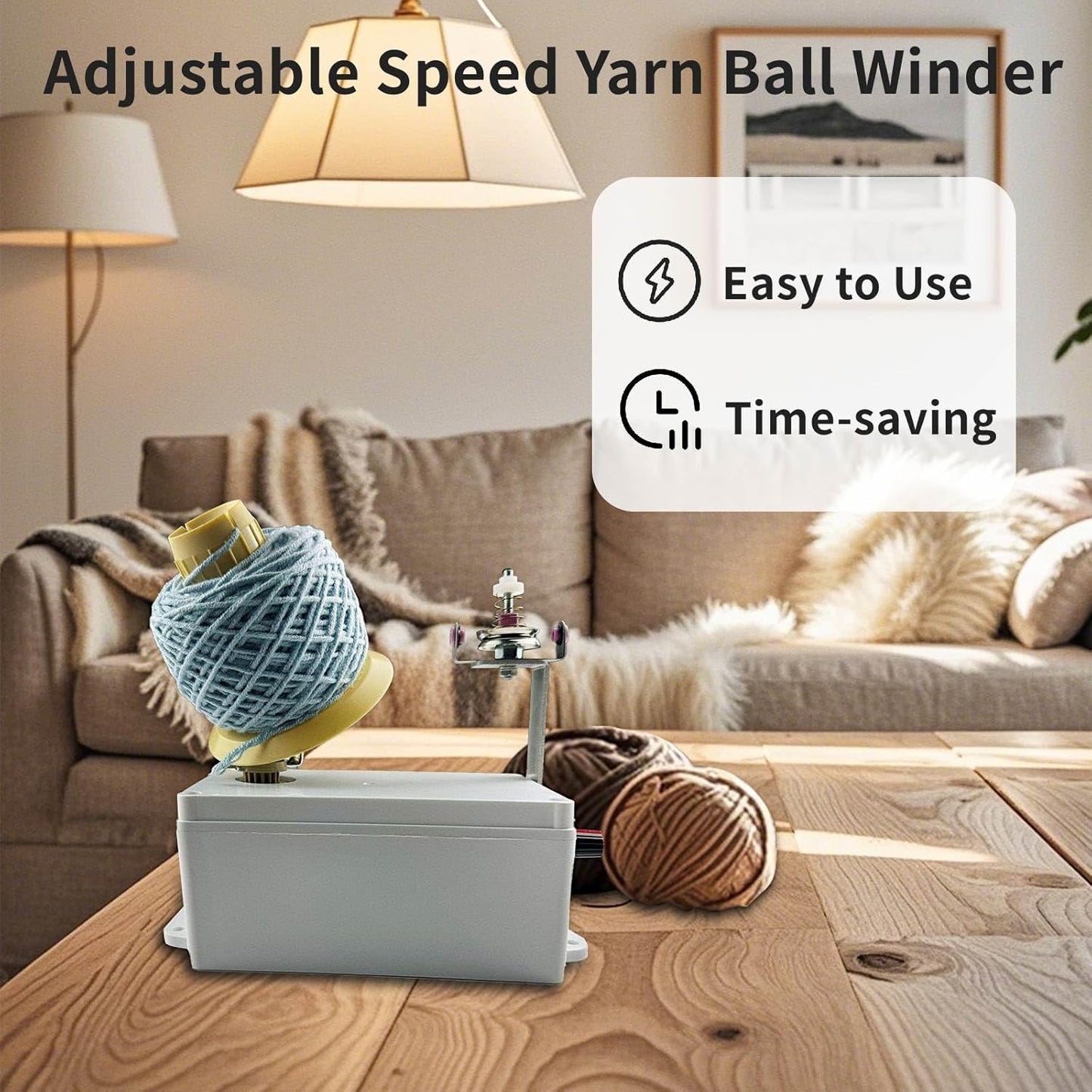 Yarn Winder,Yarn Ball Winder,Yarn Winder for Crocheting,Electric Yarn Winder,Automatic Yarn Winder,Adjustable Speed Yarn Spinner, Easy to use, Saves time and Protects Hand Joints