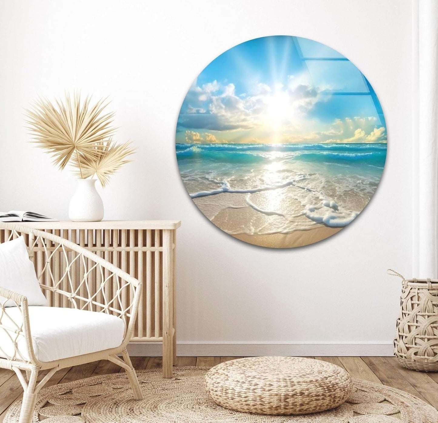 My Photostation.com 30Wx24H'' Beautiful Sunset & Ocean Glass Wall ArtTempered Glass Printing Wall Decor Large Wall Art Wall Hangings