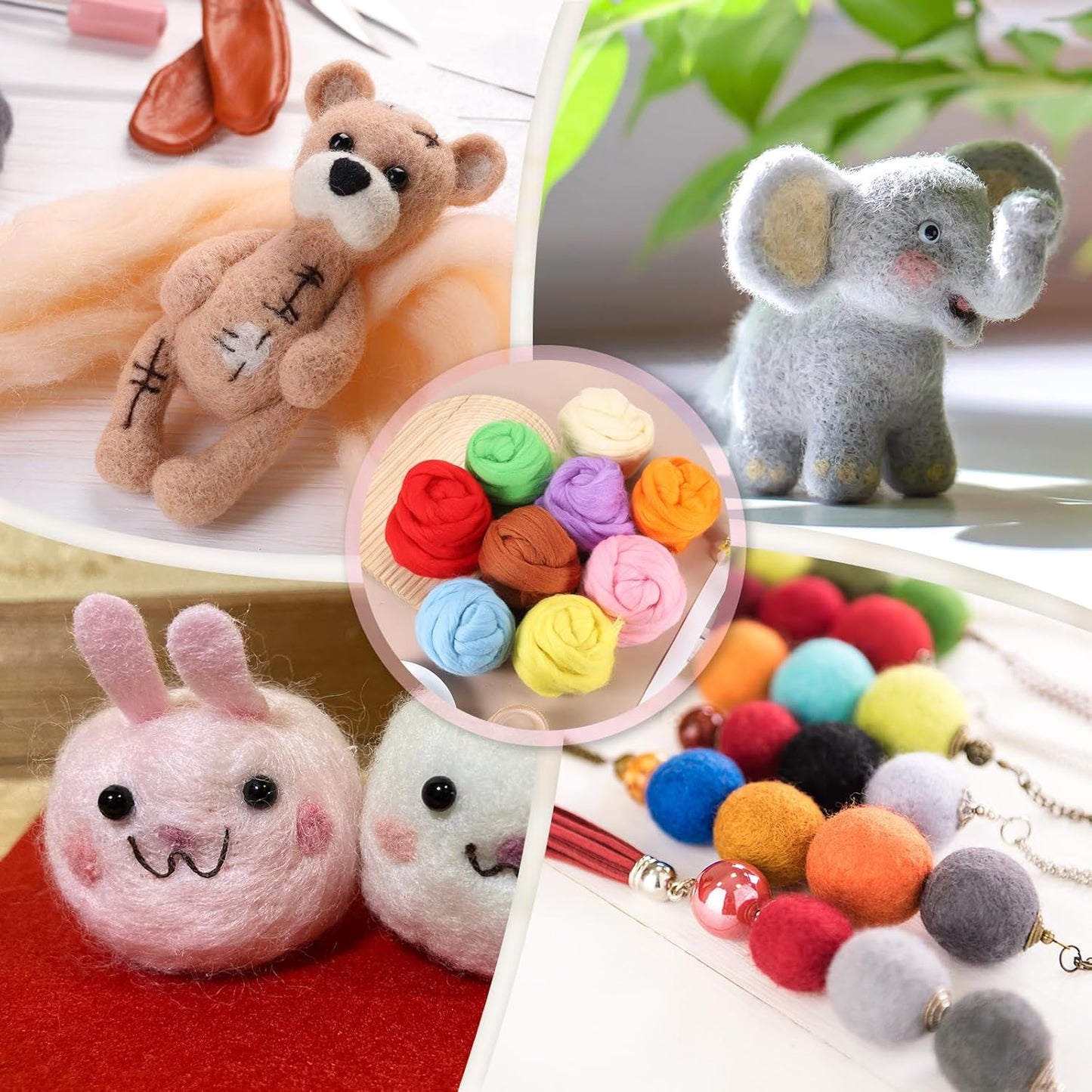 PATIKIL Wool Roving Yarn, 150G/5.3OZ Soft Felting Wool Pure Chunky Roving Yarn Bulk for Needle Felting Knitting Blanket Spinning Weaving DIY Craft, Gray