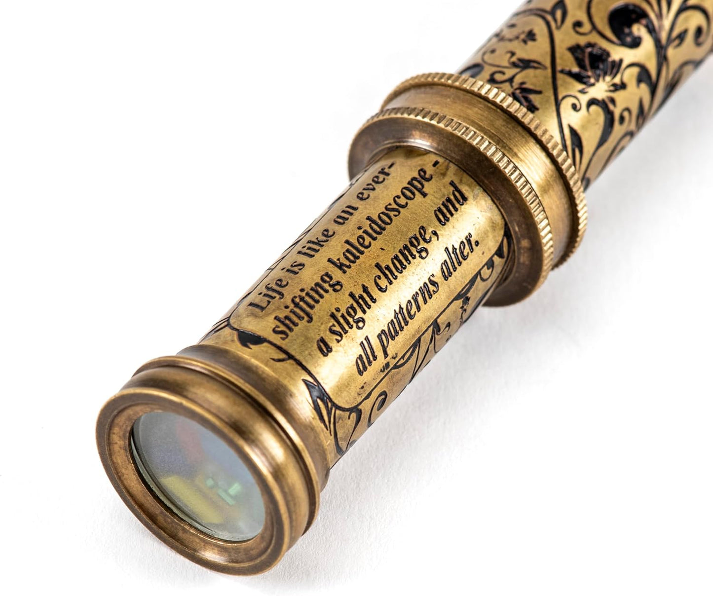 Antique Brass Kaleidoscope Gift for Kids and Adults, Vintage Collection for Birthday, Unique Gift Idea and Decor (with Stand, One)