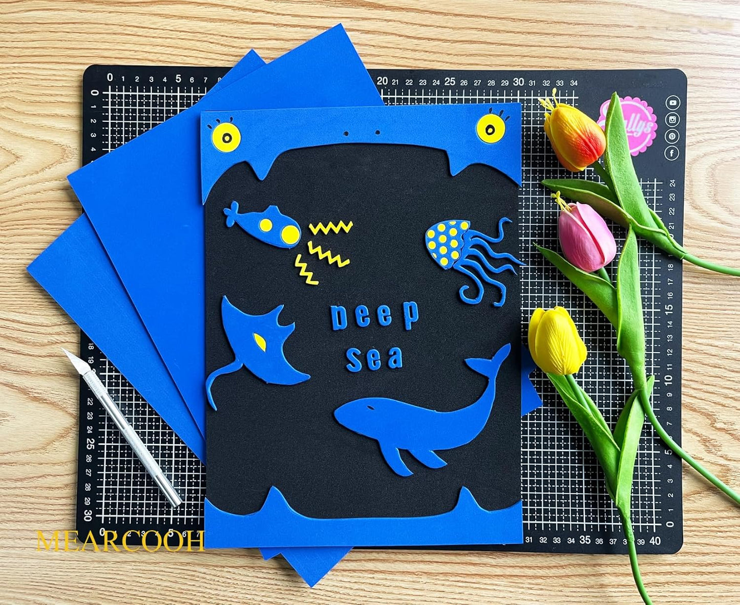 MEARCOOH Blue Foam Sheets Crafts 9x12 Inch 2mm Eva Color Craft Foam Paper for Crafts Project Preschoolers Classroom Scrapbooking DIY Cosplay(10 Sheets)