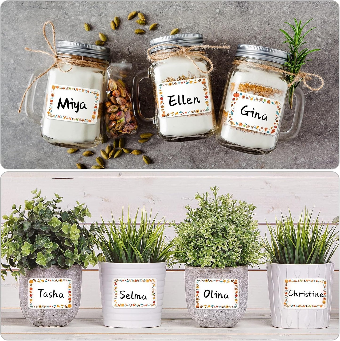 240 Pcs Fall Name Tag Stickers Thanksgiving Name Labels Autumn Pumpkin Maple Leaves Border Gift Tag for Fall Thanksgiving Home Office Party Guests Classroom Supplies, 3. 5 x 2. 4", 6 Styles