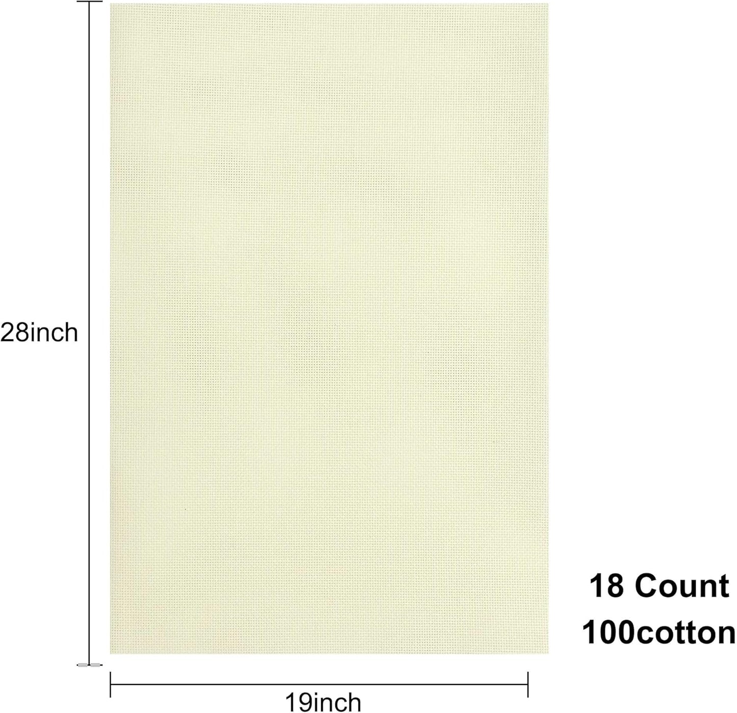 Aida Cloth 18 Count Cross Stitch Fabric,19×28inch (18CT,Off White)