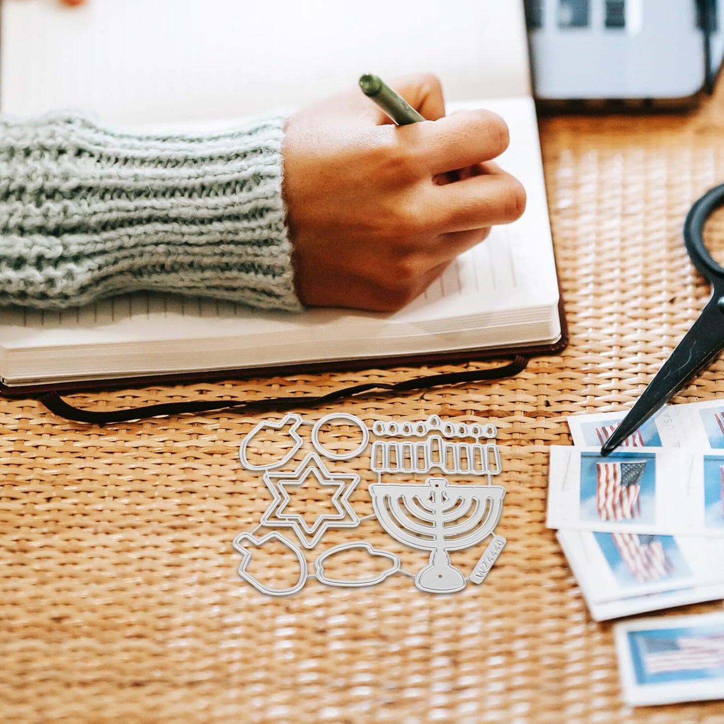 Hanukkah Metal Cutting Dies - Menorah Metal Cut Stencil for DIY Scrapbooking, Holiday Crafting, Decorative Album, and Card Making