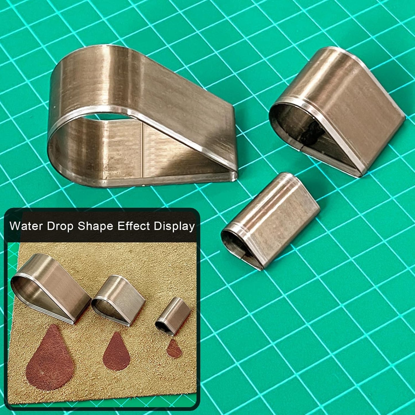 9 Pcs Leather Hole Cutter Set, 9 Sizes Teardrop Shaped Cutting Dies Tool, Cutting Mold Punching Die Set for DIY Craft, Leather Cutter Hollow Punching with Box