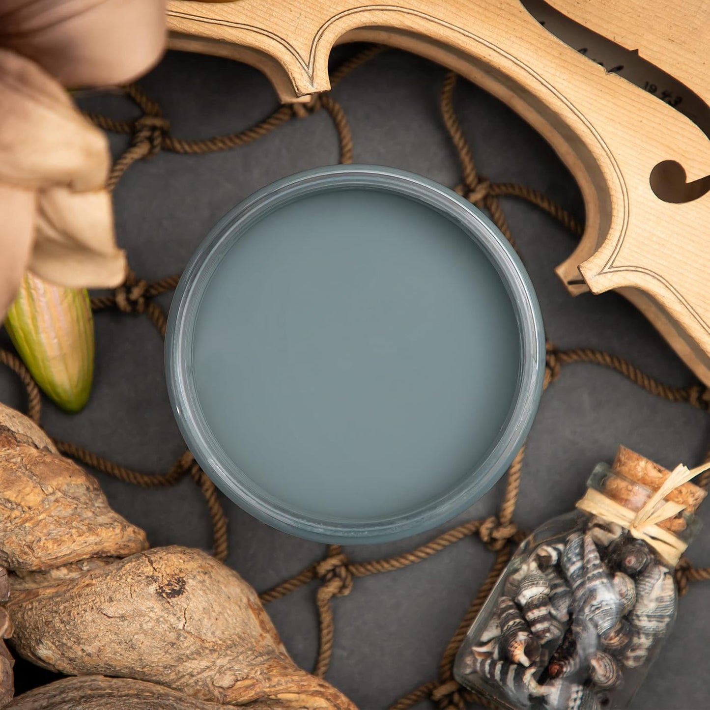 Dixie Belle Paint Company Chalk Finish Furniture Paint - Stormy Seas (8oz) - Matte Blue Gray Chic Chalk Mineral DIY Furniture Paint