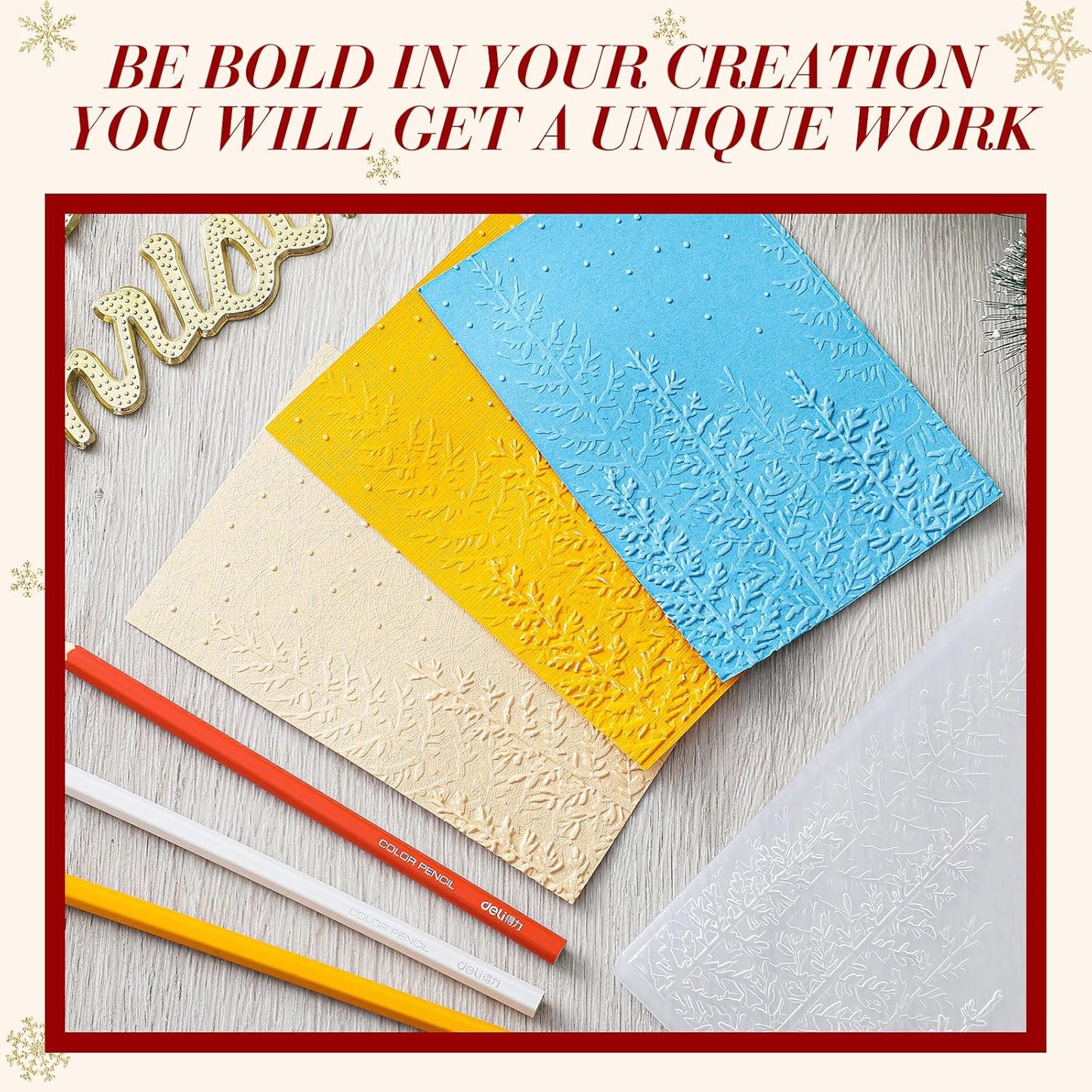 Geiserailie 1 Pcs Embossing Folders Embossing Machine Template Paper Card Folders for Christmas Card Making DIY Flower Scrapbook Photo Album Craft Decoration 5.9 x 4.1 Inch (Christmas Tree Style)