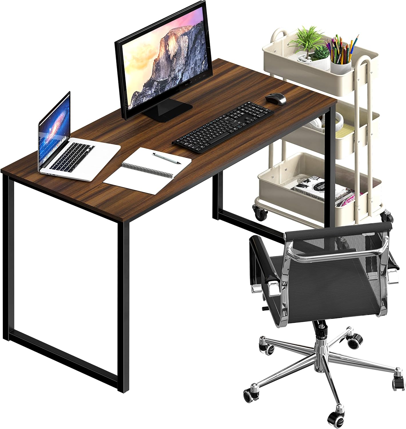 SHW Mission 40-Inch Home Office Computer Desk, Walnut