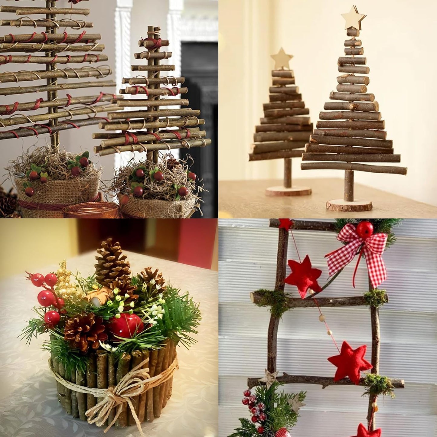 100 Pack 6 inch Wood Sticks - Wooden Sticks for Crafts - 0.4-0.6 Inch in Diameter Natural Twigs Sticks for DIY Rustic Home Decor School Projects