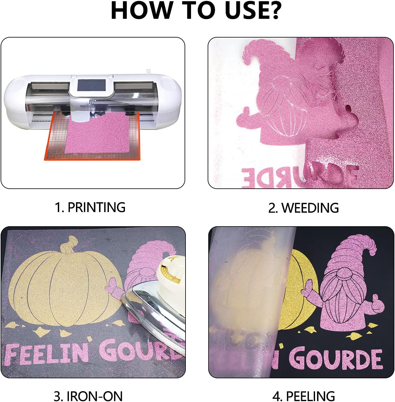 guangyintong Glitter Purple Pink Heat Transfer Vinyl HTV Rolls, 12" x 8ft Iron on Vinyl for T-Shirts Glitter Purple Pink HTV Vinyl for All Cutter Machines Easy to Cut & Weed for Heat Vinyl Design