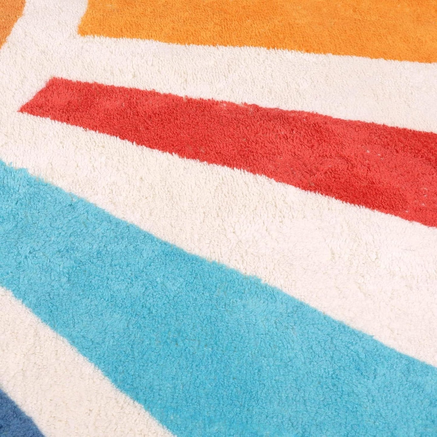 STARUIA Boho Washable Rug 4'x6' Kids Area Rug for Playroom, Non-Slip Kids Rug for Bedroom, Rainbow Modern Sun Carpet Soft Throw Sunshine Rugs for Office Nursery Entryway Dorm
