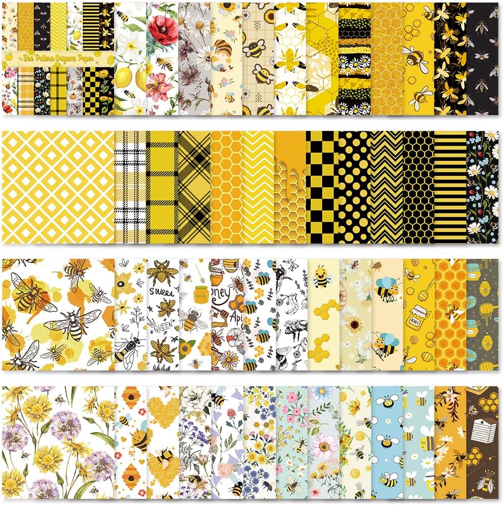 Square Origami Paper 6x6 Double Sided 50 Sheets 50 Colors 70GSM Origami Kit Japanese Chiyo Easy Fold Arts Crafts DIY Handwork Beginner Bee