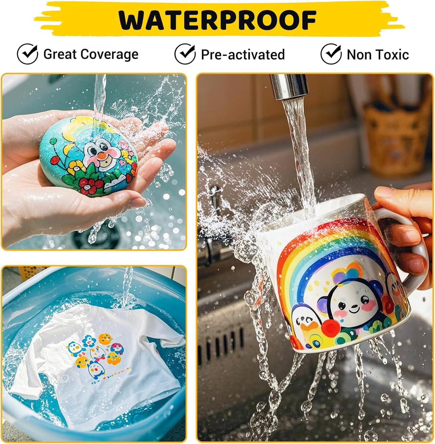 Dual Tip Acrylic Paint Pens 36 Colors Markers Set, New Acrylic Paint Markers, Art Supplies Set for Adults, Kids, Teen, Suitable for fabric, rock, wood, glass, ceramic and other DIY crafts