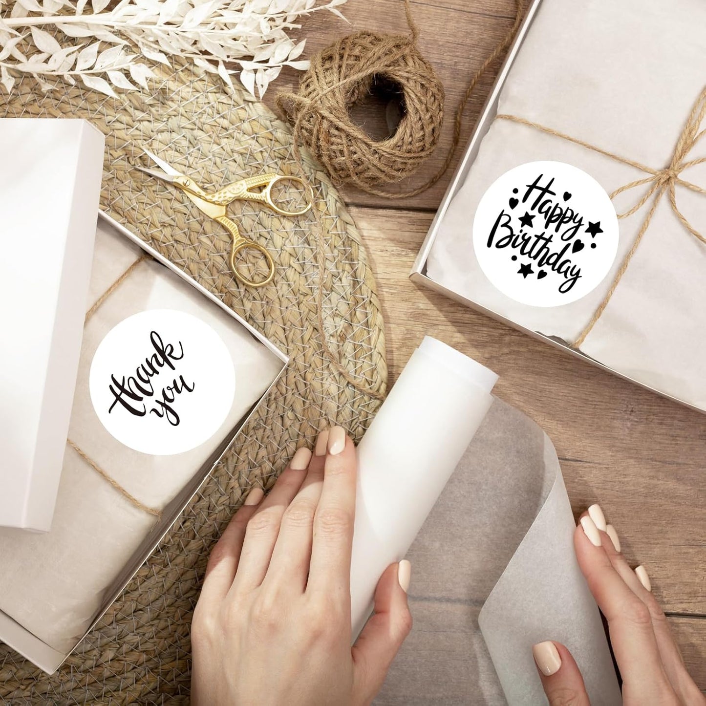 2 Inch White Round Thermal Labels Sticker, Waterproof Circle Direct Thermal Labels, Removable Multi-Purpose Self-Adhesive Sticker Label for DIY Logo Design- 300 Sheet/Roll