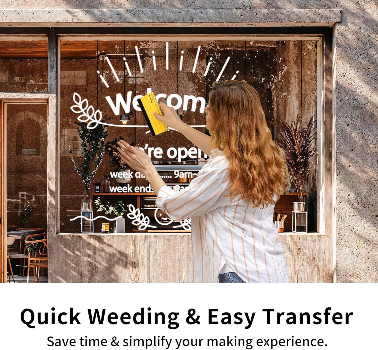 TECKWRAP Smart Permanent Vinyl, (13in x 14ft) - Adhesive Craft Vinyl - Matless Cutting & Easy to Apply for DIY Decal Projects with Maker 3 / Explore 3 Machines, Matte White