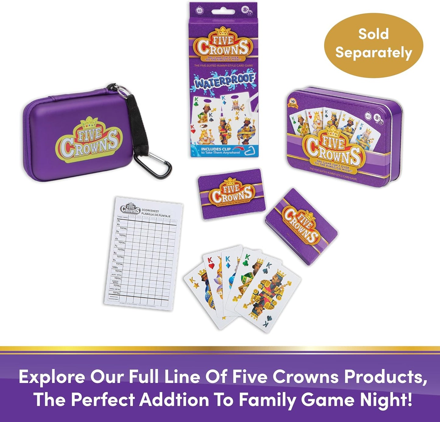 Five Crowns Giant Card Games – Jumbo Playing Cards, Card Game for Kids and Adults, Family Game Night, 5 Suited Rummy Style Card Game, Ages 8+