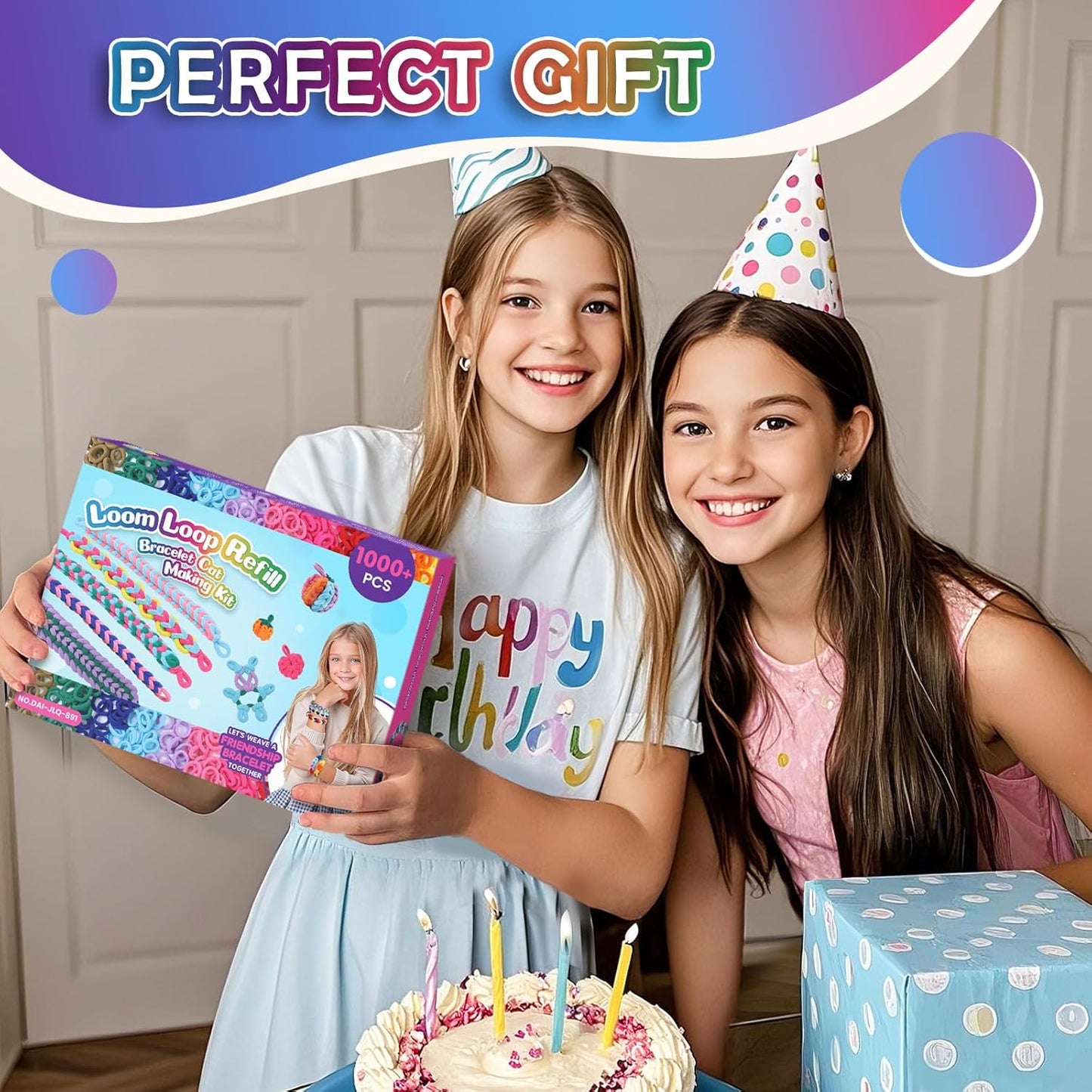 FUNiOi 1000 PCS Cat Weaving Loom Refill for Bracelet Making Kit, DIY Arts and Crafts Supplies, Baby Hair Ties for Girls Ages 6-12, Gift Idea for Kids and Beginners