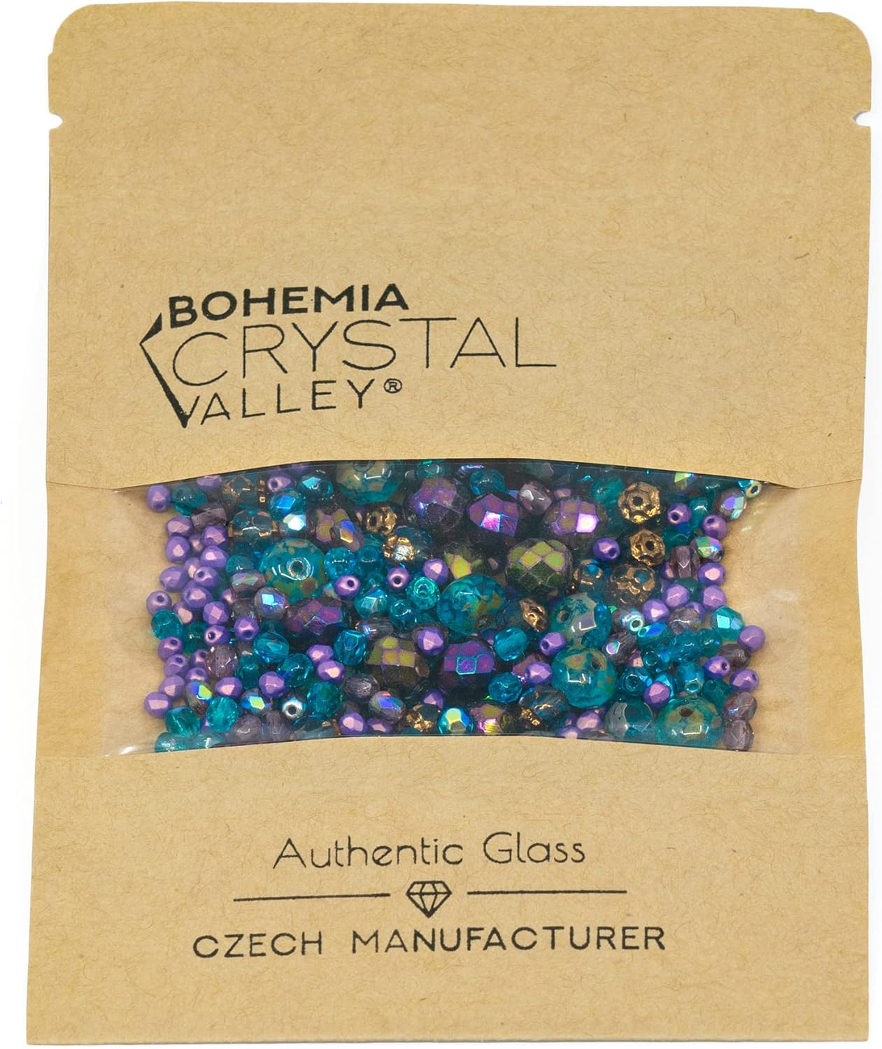 0.88oz of Blue Purple Mix of Czech Faceted Fire Polished Beads (Round, Catherdal, Rondelle)