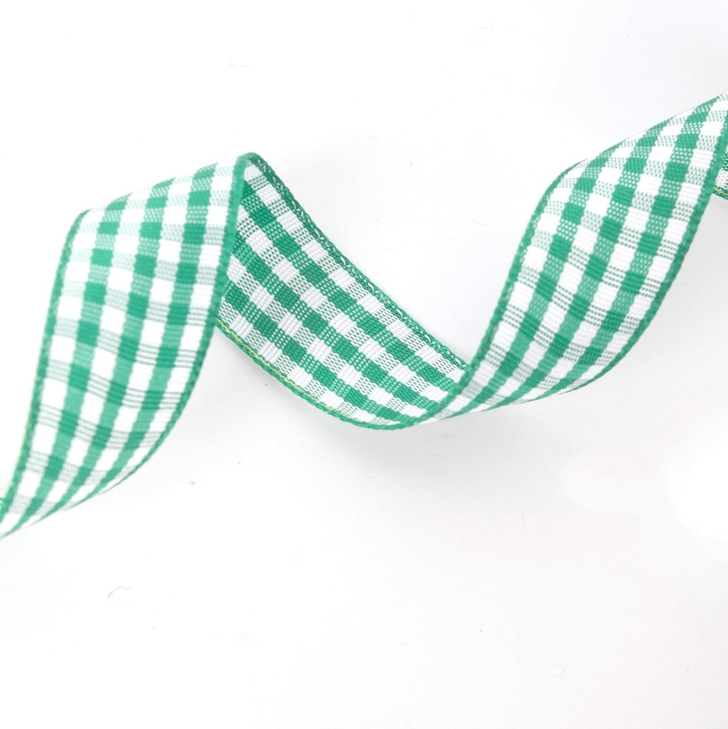 Green Gingham Plaid Checked Ribbon 25 Yards Each Roll 100% Polyester (5/8",Green)