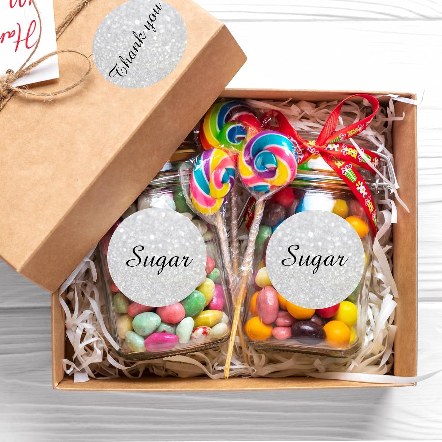 2" Circle Holographic Thermal Label Stickers, Round Printable Rainbow Glitter Thermal Printer Sticker Labels for Gift Wrapping, Self-Adhesive Name Price Tag DIY Custom Logo Design-Shiny Silver