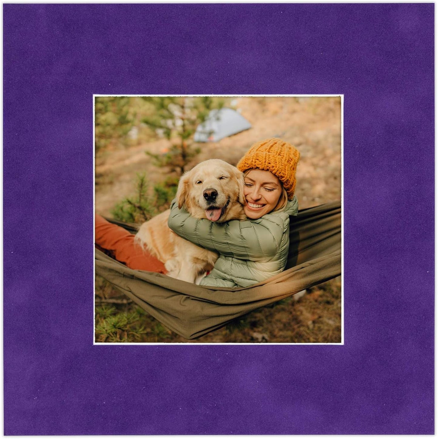 Pack of Ten Acid Free 11x14 Mats Bevel Cut for 8.5x11 Photos - Purple Crocus Suede Precut Matboards With Backing Boards and Self Seal Photo Mat Bags For Pictures, Photos, Framing - 4-ply Thickness