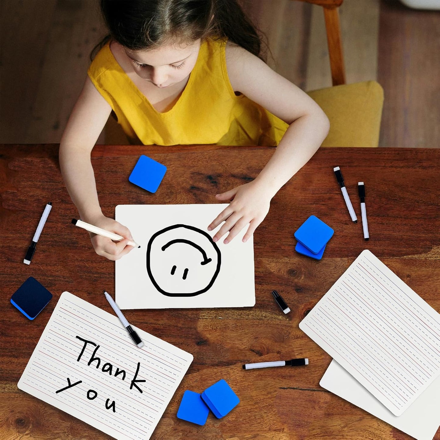 Small Dry Erase Lapboard Set - 6 Pack, 9 x 12 Inches Double Sided Personal White Boards with 6 Markers and 6 Dry Erasers - Perfect for Student, Teacher, Classroom, Office and Meeting