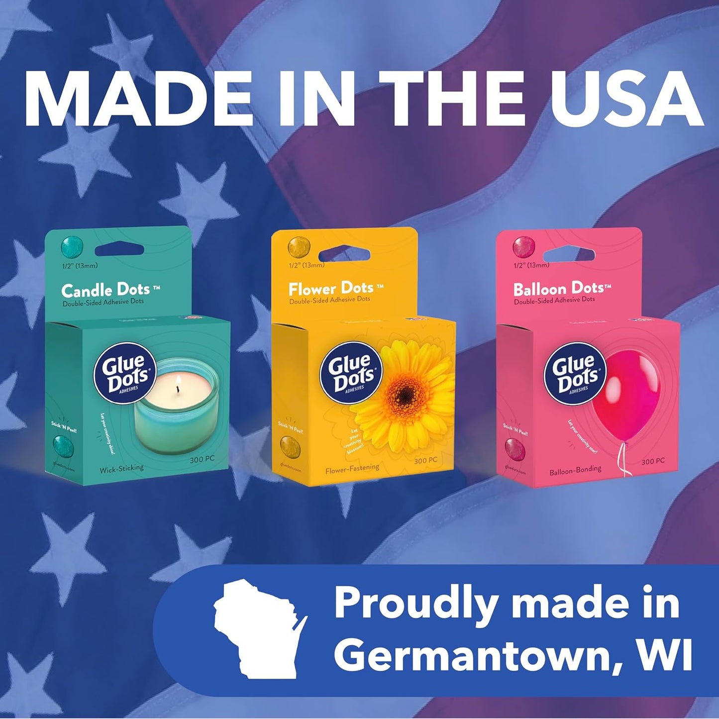 Glue Dots, Balloon Dots, Double-Sided, Permanent, 1/2", 3-Pack, 900 Total Dots, DIY Balloon Arch Decoration, Glue Tape for Party Wedding Birthday, Glue Stick and Tape Alternative, Clear