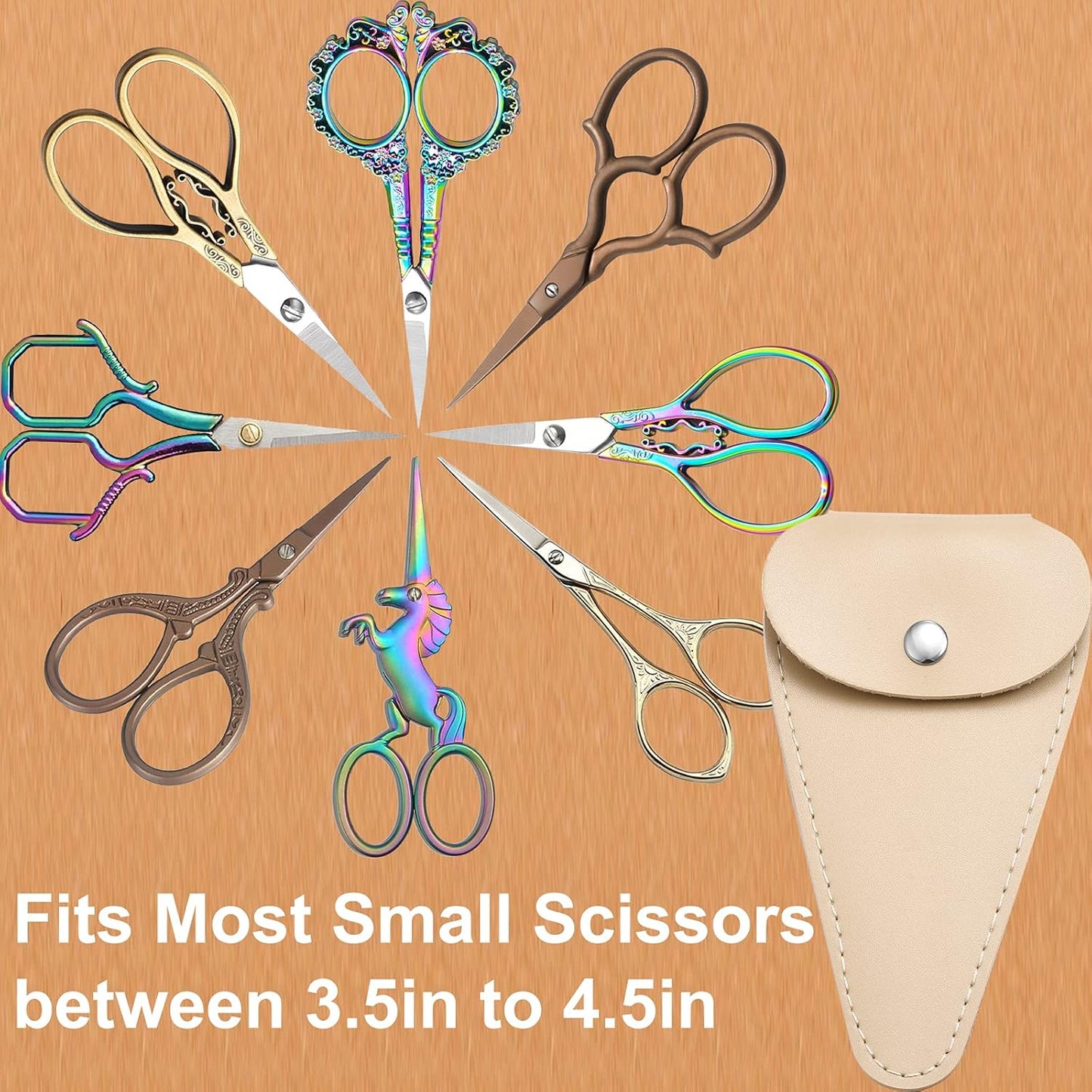 5 inches Embroidery Scissors Sheath, Small Sharp Pointed Vintage Scissors Protective Case for Storing Regular Shears – 2 Pack