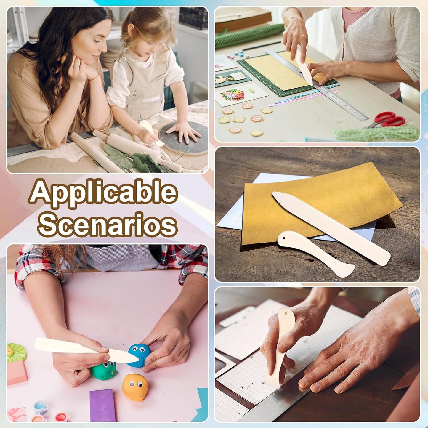 20 PCS Bone Folder Tool, Plastic Bone Folder Crafts Scoring Folding Creasing Paper Crafting Scrapbooking Tool for Paper Leathercrafts Bookbinding and DIY Card Making Handmade(2 Styles)