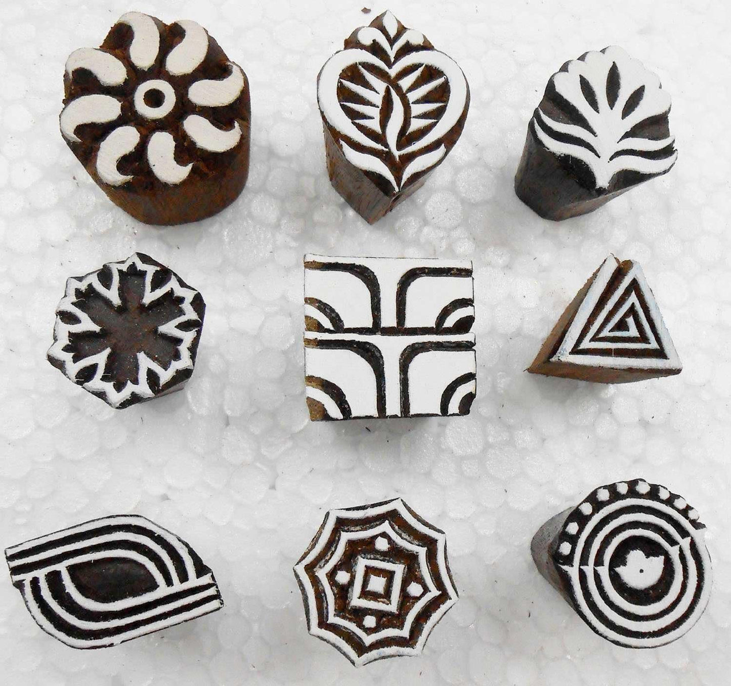 Wholesale Lot of 9 Wooden Block Stamps for Textile Printing/Homedecor/Henna Tattoo/Crafts Printing Pattern for Saree/Scrapbooking