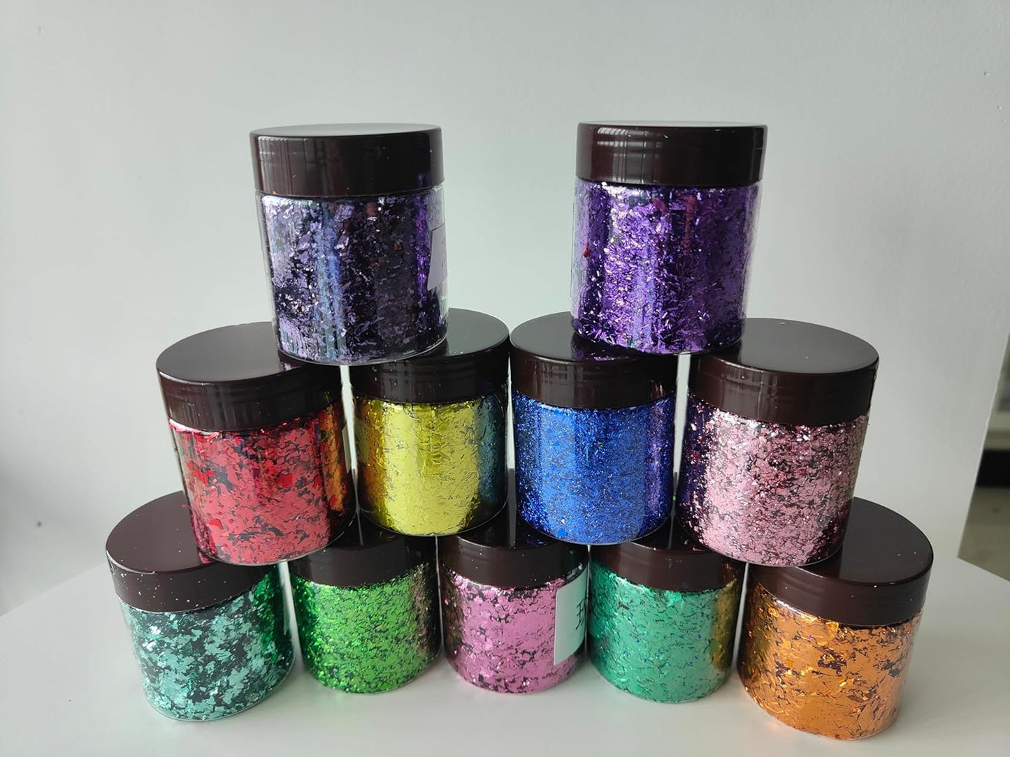 Gilding Flakes,Gold Foil Flakes for Resin,Blue Red Purple Pink Metallic Foil Flakes for Resin Jewelry Making,Nails,Painting Art,Crafts and Slime (Purple)