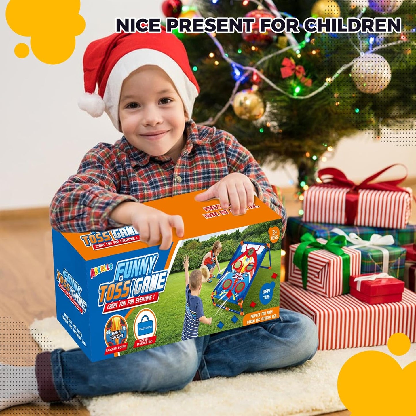 Bean Bag Toss Game for Kids Outdoor Activities, Cornhole Games for 3 4 5 6 7 8 Years Old Boys Girls, Fun Outside Toys for Family Party Games, Ideal Birthday for Ages 4-8 Toddlers