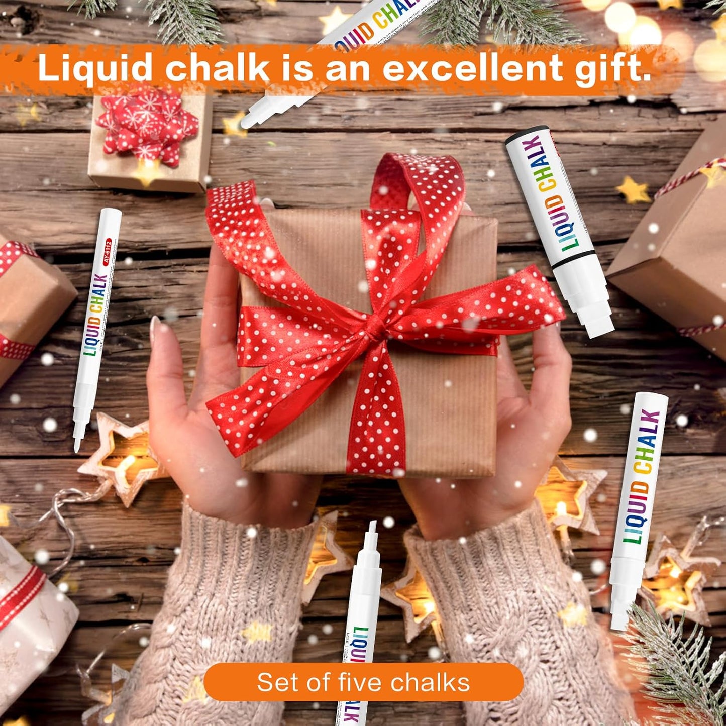 IJIANG Window Chalk Markers Pens, White Liquid Chalk Marker 5 Nib Sizes for Car Windows Glass Mirror Blackboard Signs, Erasable, Dust-Free, Non-Toxic