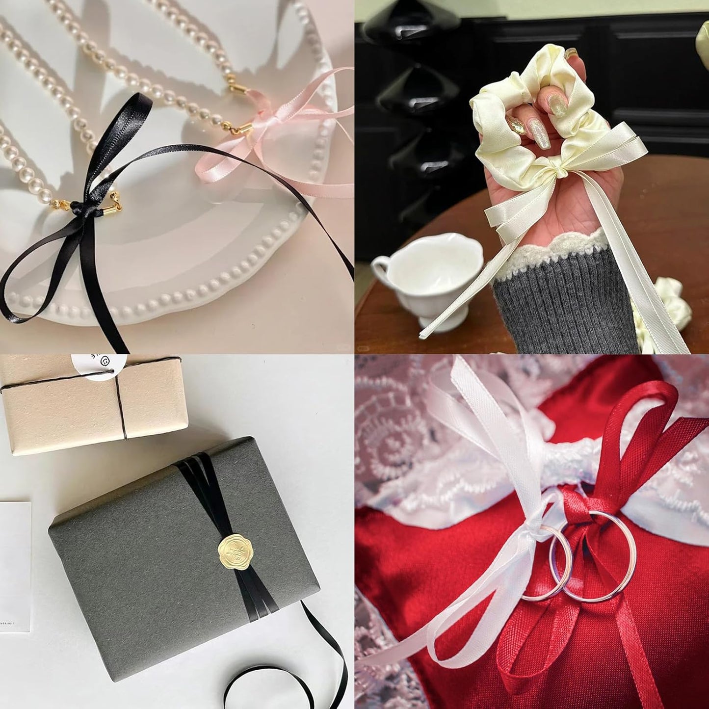 Cobalt Blue Satin Ribbon 1/4" X 50 Yards Solid Color Double Faced Ribbons Perfect for Crafts Wedding Decor Bow Making Arts Sewing and More