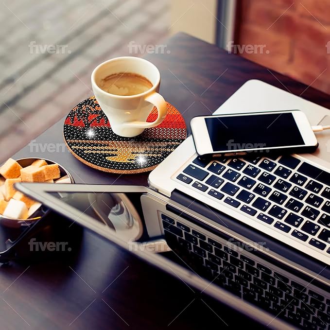 8 pcs Diamond Painting Coasters | Diamond Art Coasters | Sunset Diamond Art Painting | Perfect Art Craft Gift for Sunset Lover, Dad, Mom, Grandparents, Brother, Sister.