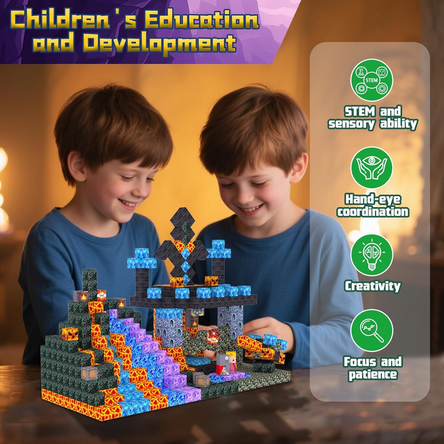 100PCS Magnetic Blocks - Build Magnet World Kids Building Toy, Magnetic Tiles Building Blocks Toddler STEM Montessori Toy Sensory Outdoor Toys for 3+ Year Old Boys&Girls, Christmas Birthday Gift