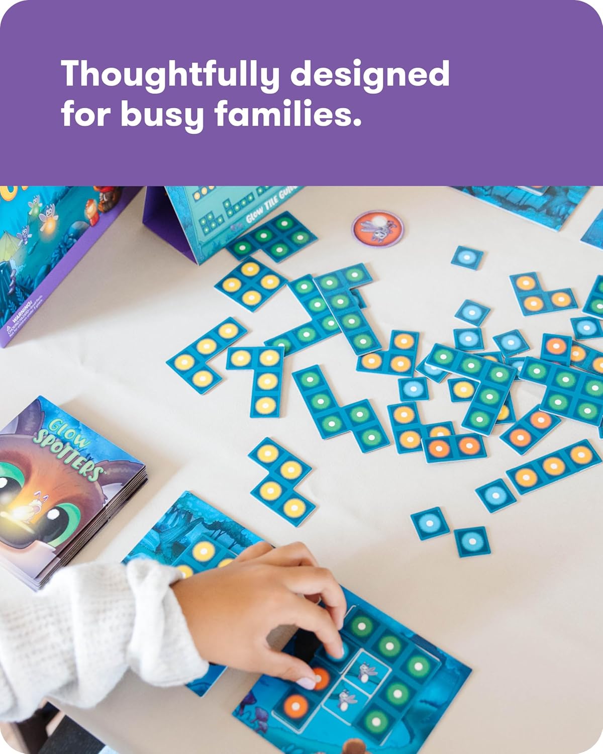 SimplyFun Glow Spotters - A Visual and Adventurous Math Game for Kids, Earn Your Firefly Badge with Addition - 1 to 4 Players, for Kids Ages 5 & Up