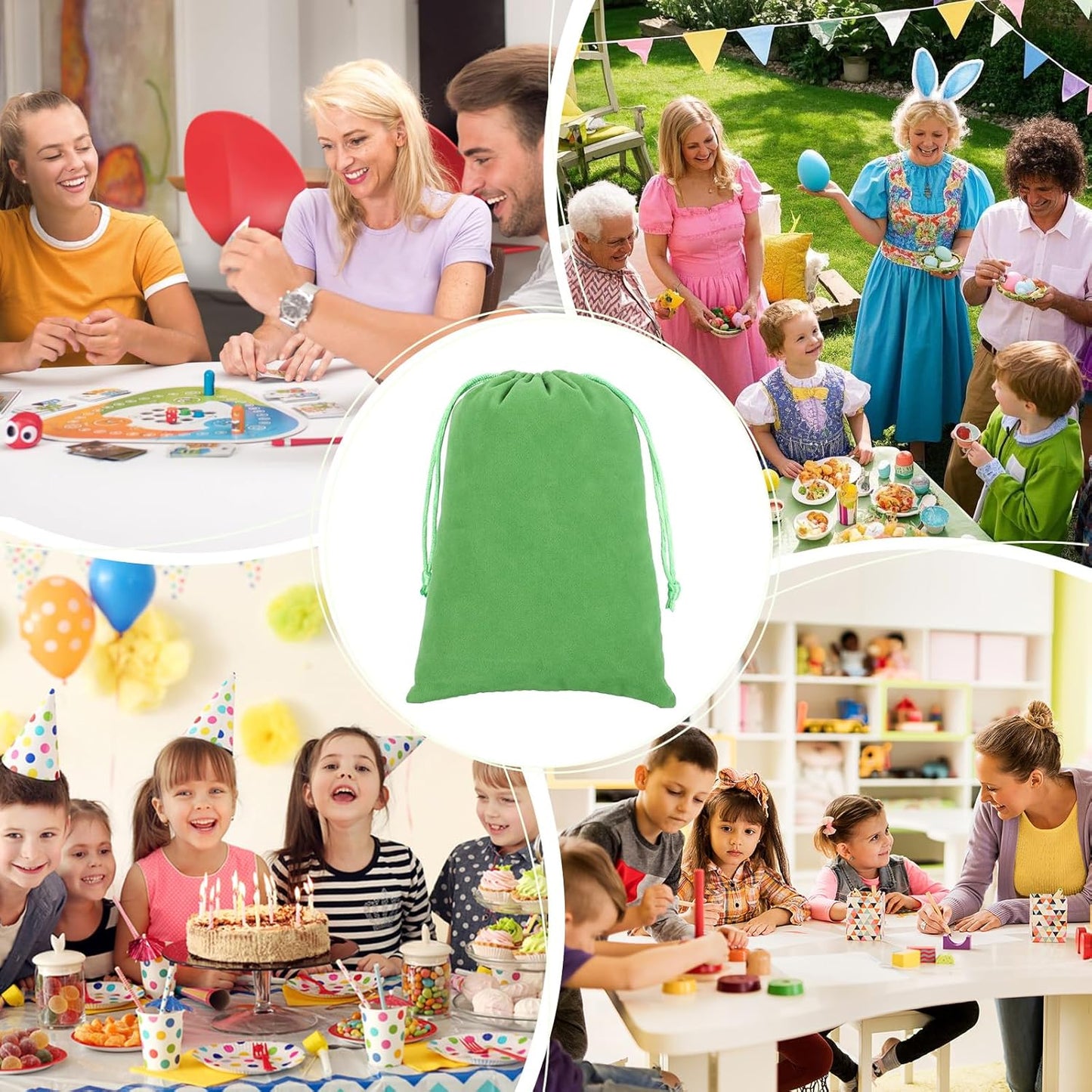 Velvet Drawstring Jewelry Bag, 50Pcs Green Dice Bag, 5x7, Or Wrapping Halloween Party Favors, Mojo, Small Bussiness, Jewelry, Bracelet, Customers